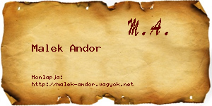Malek Andor névjegykártya